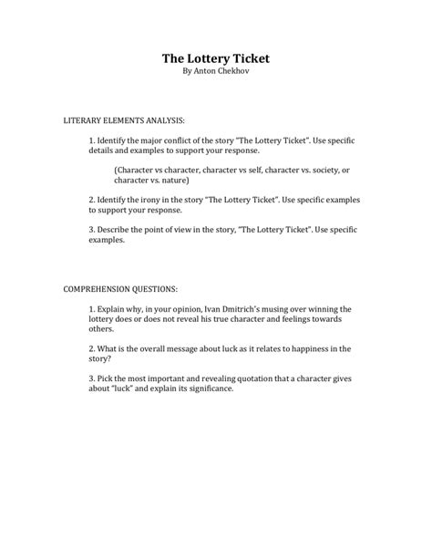 the lottery ticket character analysis